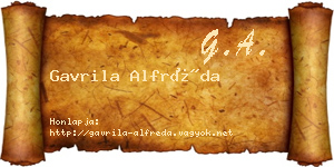 Gavrila Alfréda névjegykártya